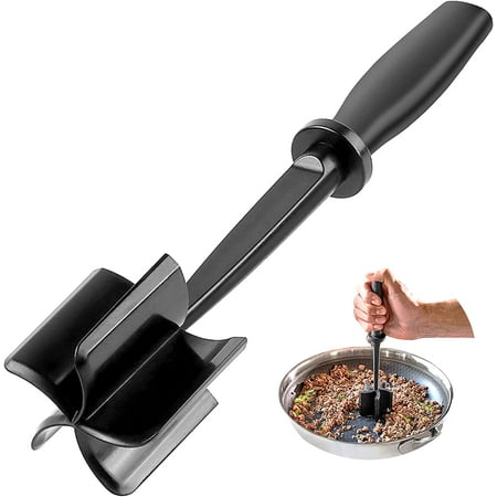 

Meat Chopper 5 Curve Blades Ground Beef Masher Heat Resistant Meat Masher Tool for Hamburger Meat Ground Beef Turkey and More Nylon Hamburger Chopper Utensil Non-scratch Utensils