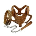 thumbnail image 1 of Collier Harnais Anti-Morsure Chien Bulldog Clouté à Pointes Rivet Cuir Réglable Animal de Compagnie, 1 of 1