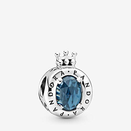 PANDORA Crown O Sterling Silver Charm With Moonlight Blue Crystal - 798266NMB