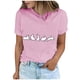 thumbnail image 2 of Tops de Cuello Alto para las Mujeres Amante Impreso Camiseta Cuello Redondo Manga Corta, Poliéster Spandex, 2 of 7