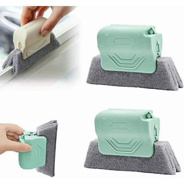 2pcs, Magic Window Track Cleaner, Window Groove Cleaning Brush Tool Set, Handheld Window Track Cleaning Tool Set, Window Track Tool Set.,Verde 2pcs