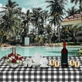 thumbnail image 4 of 3 Pack Black and White Checkered Tablecloths 54"x108" Disposable Plastic Table Cloths Buffalo Plaid Tablecloths for Home,Halloween,Picnic Table Covers for Pizza Party,Race Car Birthday Decors, 4 of 14