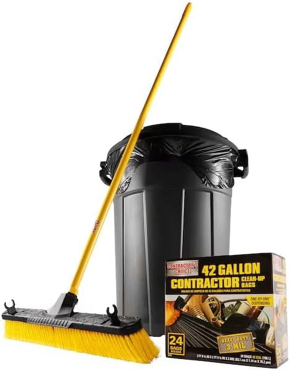 Contractor 42-Gallons Black Outdoor Plastic Construction Flap Tie Trash Bag (24-Count)