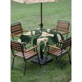thumbnail image 5 of Square Outdoor Tablecloth with Umbrella Hole Lily Flower Outside Table Cloth Waterproof Patio Table Cover Green Nature Summer Leaf Botanicals Floral Zipper Tablecloths for Picnic Camping 60x60 Inch, 5 of 8