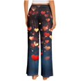 thumbnail image 6 of Valentines Day Pajama Pants For Women Trendy Heart Printed Loose Pants Wide Leg Comfy Soft Plus Size Sleeping Pants Multicolor XL, 6 of 6