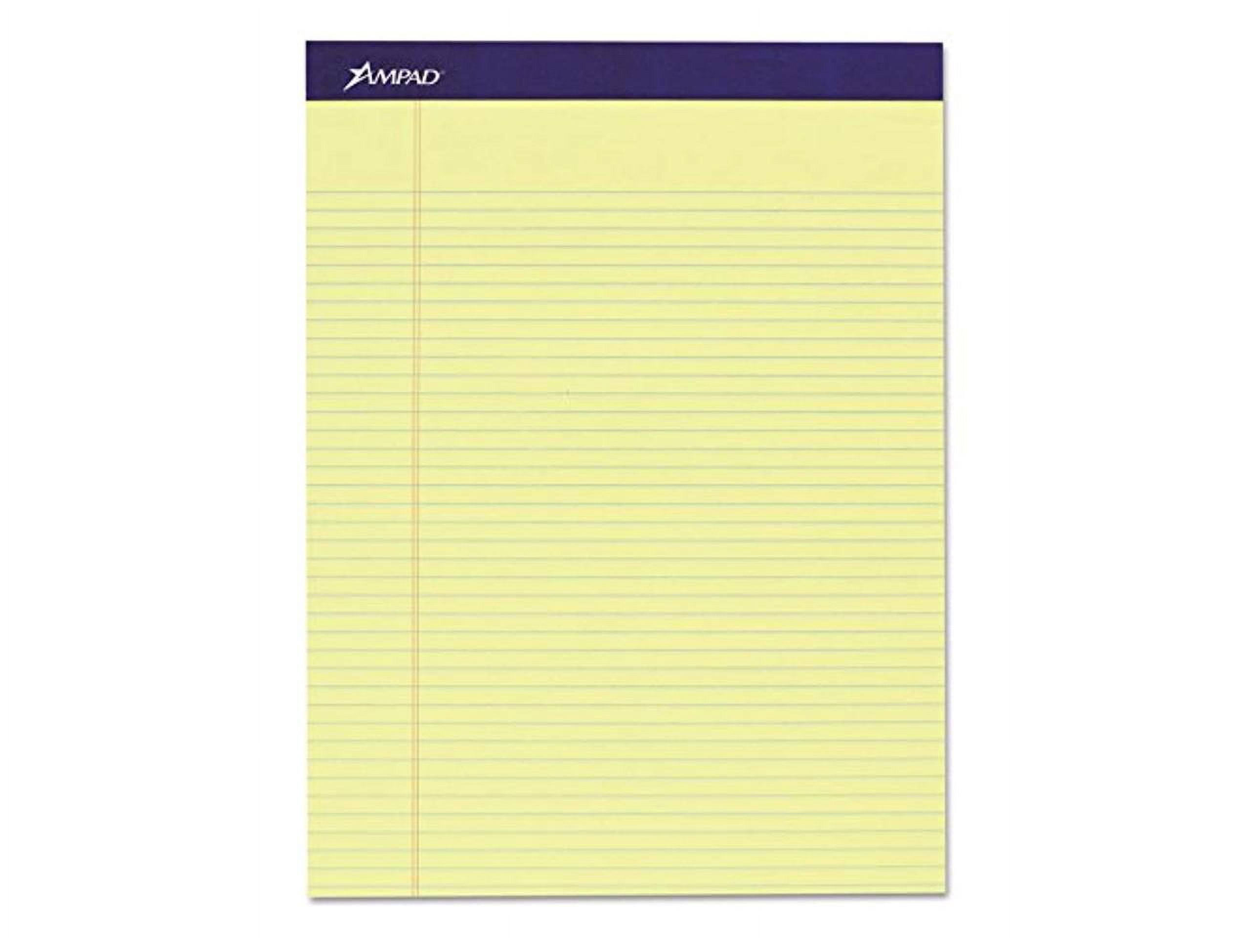 Legal Ruled Pads Narrow Rule, 8.5 x 11.75, Canary, 50 Sheets, 4/Pack