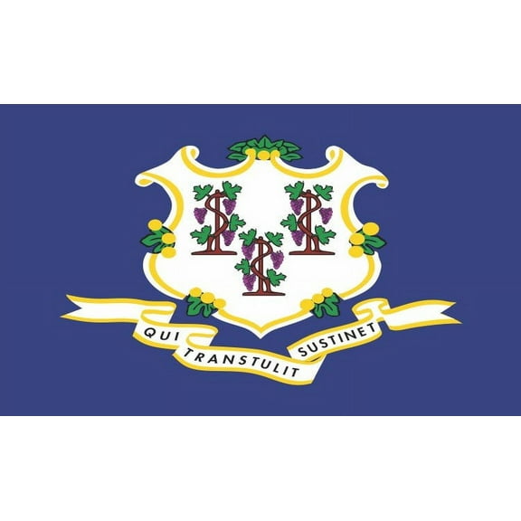 5in x 3in Connecticut State Flag Sticker