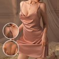 thumbnail image 2 of Women Sleepwear Ice Silk Side Split Sling Sleeping Homewear Bathrobe Nightwears, 2 of 8