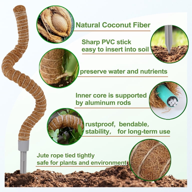 LANNEY Bendable Moss Pole for Plants, 2-Pack 25 In. photo 3