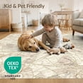 thumbnail image 4 of ODIKA 5'x7' Washable Area Rug Key Mosaic Cracked Vein Designer Motif Sculptures Cream Abstract Flowing Dynamic for Dining Room, Under Table, Home Office, Non-Slip Chair-Friendly, 4 of 7