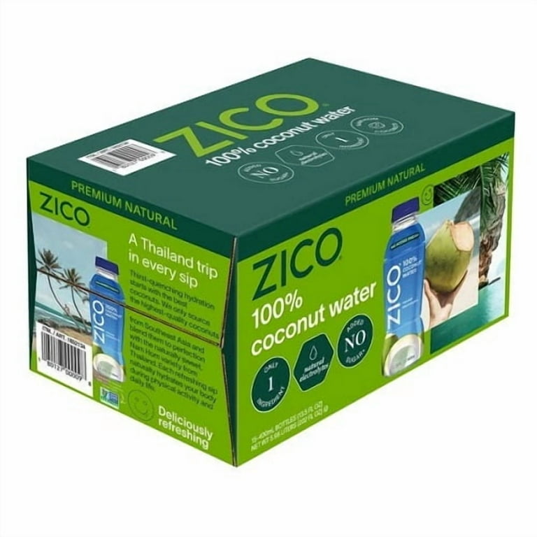 Zico 100% Coconut Water, 13.5 Ounce (Pack of 15) - Walmart.com