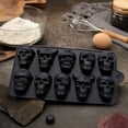 thumbnail image 6 of Skull Silicone Mold with 10-Cavity Pirate and Viking Skull Design, Black, for Ice, Chocolate, and Resin Crafts, 6 of 6