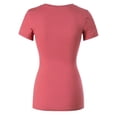 thumbnail image 4 of MixMatchy Women's Basic Solid Multi Colors Fitted Short Sleeve T-Shirt [S-3XL], 4 of 5