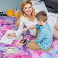 thumbnail image 7 of Homore Cute Fluffy Rainbow Area Rugs for Girls Room, Soft Shaggy Colorful Rugs Plush Floor Carpets Princess Rug for Bedroom,5'x8',Hot Pink, 7 of 7