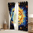 thumbnail image 3 of Castle Fairy Moon Sun Black Out Curtains for Teens Girls,Starry Sky Curtains Pack of 2 (42x63 Each),Bohemian Theme Bedroom Curtains,Lightweight Room Decor, 3 of 6