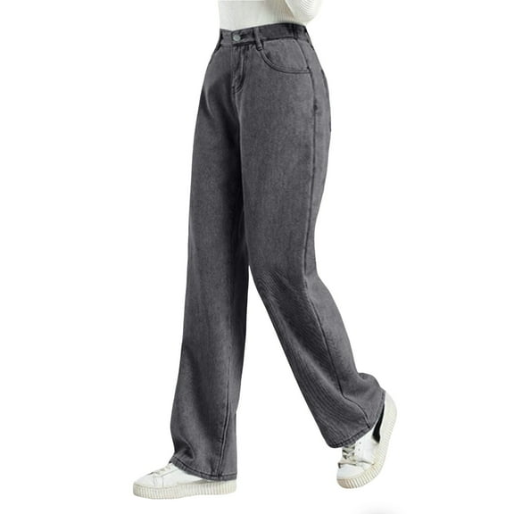 Sngxgn Women's Classic High Rise Trendy Jean(Grey,XXL)