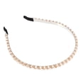 thumbnail image 3 of Unique Bargains 1 Pcs Hairband for Women 2 Rows Rhinestone Headband White 0.31 Inch Wide, 3 of 5