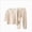A37-Beige, variant on Kids 2‑Piece Ribbed Henley Pajama Set with Button Placket,Cozy Fabric Sleepwear for Boys and Girls 4-5 Years