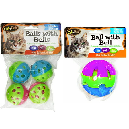 Bow Wow Cat Ball with Bell 1 Large and 4 Small