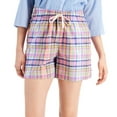 thumbnail image 2 of Tommy Hilfiger Womens Preppy Plaid Cotton Shorts Pink Multi S, 2 of 3