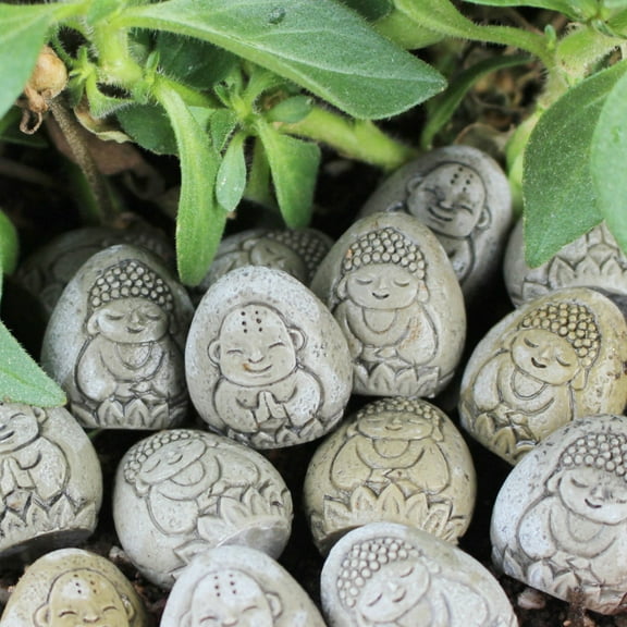 20 Tiny Buddha Resin Stone Statues, Mini Resin Figurines with Meditative Poses, for Outdoor decorations, Garden decorations Outdoor Clearance, Outdoor decor for Porch, Farmhouse