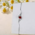 thumbnail image 3 of Vintage Rose with Round Birthstone Box Chain Bracelet 925 Sterling Silver Retro Gemstone Adjustable Bracelet for Birthday Women, 3 of 8