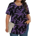 thumbnail image 3 of KOITHOT Womens Plus Size Tops Tunic Short Sleeve Crew Neck Shirts Casual Soft Blouse 1X-5X, 3 of 6