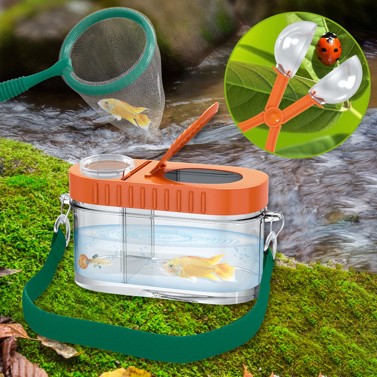Thehsnt Kids Outdoor Explorer Kit Insect Catcher Observing Toy Kit Portable Science Education Toys Set Insect Collector Toy for Kids Aged 4-6 Years Old
