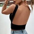 thumbnail image 4 of Gaexia Vest for Women Plus Size,Strapless Bustier Summer Crop Top Fitted Open Back Outerwear Vest Brown Casual Wear, 4 of 5
