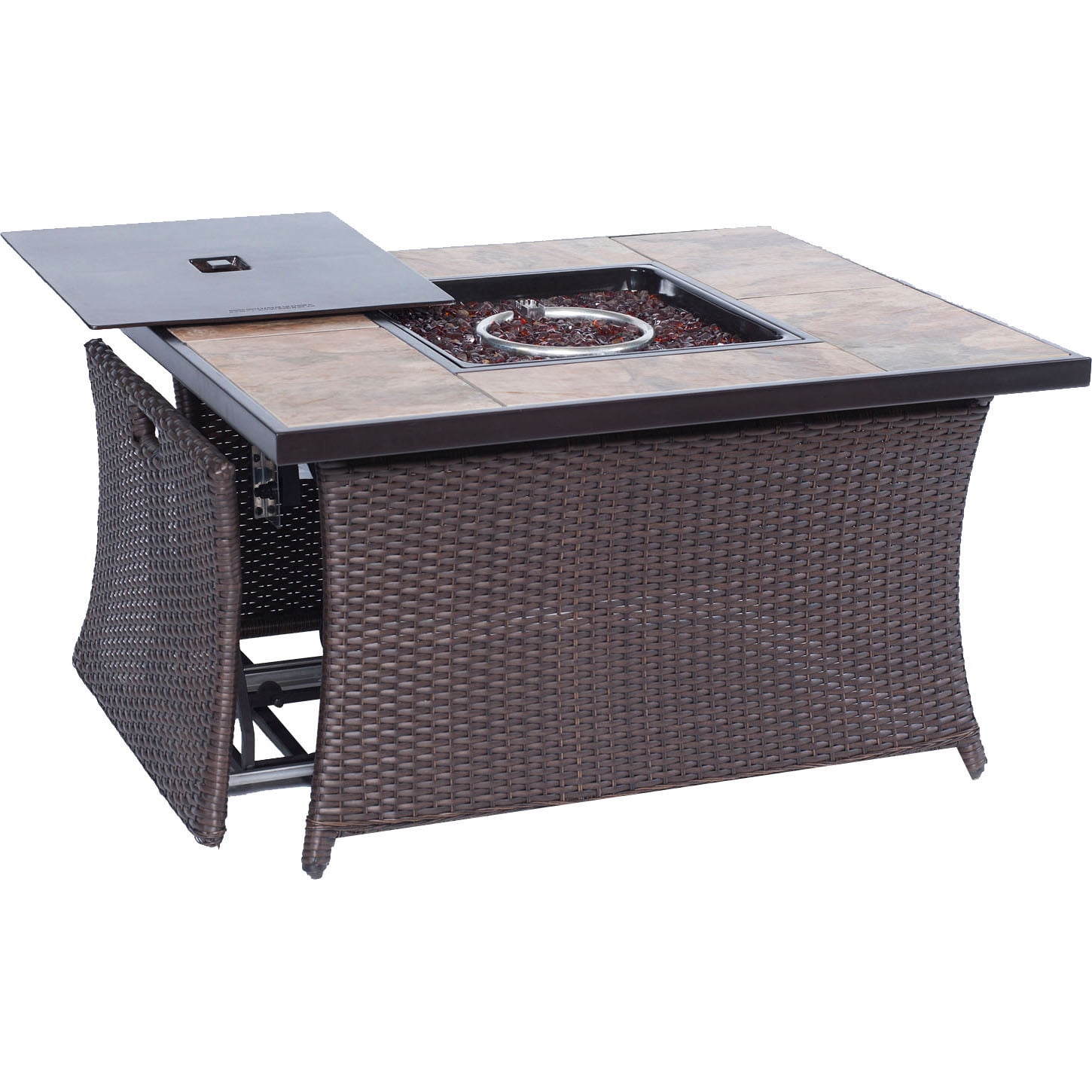 Cambridge Outdoor 40 000 Btu Woven Fire Pit Coffee Table With Cambridge Outdoor 40 000 Btu Woven Fire Pit Coffee Table With Porcelain Tile Top Com