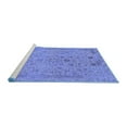 thumbnail image 2 of Ahgly Company Machine Washable Indoor Round Abstract Blue Modern Area Rugs, 4' Round, 2 of 4
