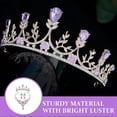 thumbnail image 3 of Bride Jewelry Set 1Set Purple Rhinestone Durable Rhinestone Shine Crowns Earrings Necklace for Decor, 3 of 5