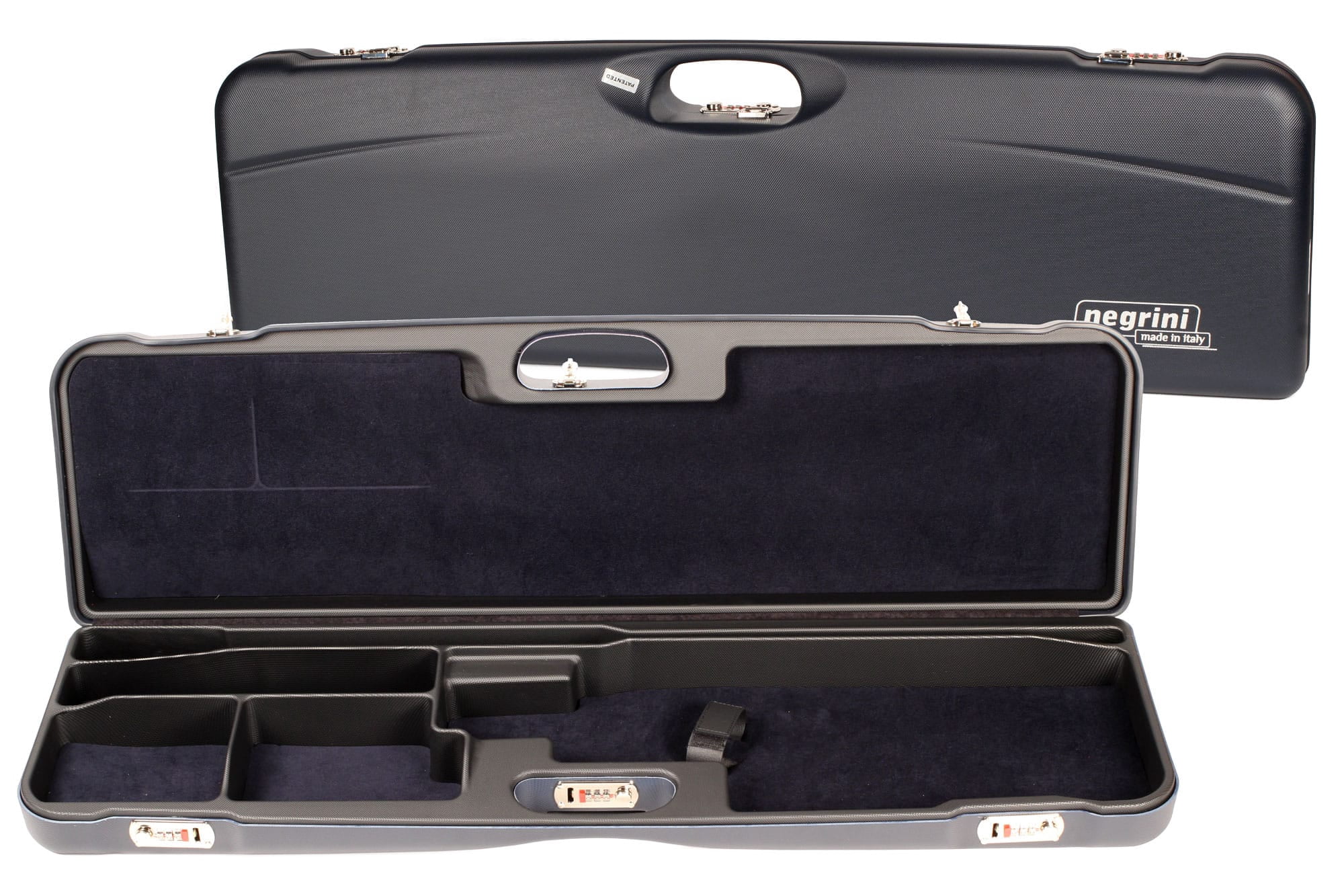 Negrini Economy OU High Rib Trap/Sporting Shotgun Case, Blue/Blue, L37.5in x H10.5in x D3.75in