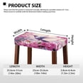 thumbnail image 6 of Xoenoiee Hummingbird Cherry Blossom Print Stool Slipcovers Stretch Ottoman Cover, Soft Rectangular Barstool Covers Washable Saddle Stool Slipcover Removable Bench Seat Protector, 2 Pack, 6 of 6