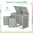 thumbnail image 6 of DECMAY Metal Outdoor Garbage Bin Shed, 54 Cu.Ft Storage for 2 Trash Cans, Galvanized Steel, Light Gray, 6 of 27
