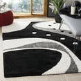 thumbnail image 4 of SAFAVIEH Florida Laidley Geometric Shag Area Rug, Black/Ivory, 6' x 9', 4 of 5