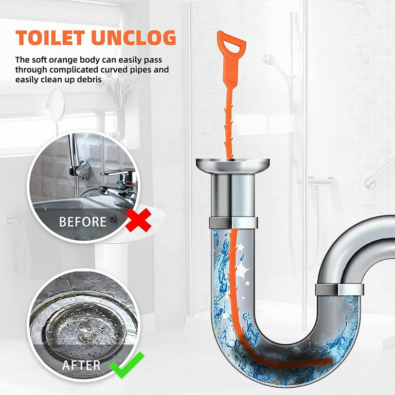 liboyixi 5 Pack Drain Clog Remover Tool, Sink Snake Cleaner Drain Auger  Sewer toilet dredge, Snake Drain for Hair Remover Tool For Sewer, Toilet