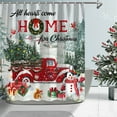 thumbnail image 2 of Christmas Red Vintage Truck Shower Curtain, Xmas Tree Winter Snow Snowman Shower Curtain, Rustic Retro Farmhouse Fabric Bathroom Decor 72 x72 Inches, 2 of 5