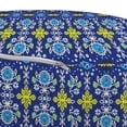 thumbnail image 2 of Floral Pouf Cover with Zipper, Repetitive Eastern European Flowers Colorful Arrangement, Soft Decorative Fabric Unstuffed Case, 30" W X 17.3" L, Night Blue Yellow, by Ambesonne, 2 of 3
