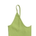 thumbnail image 5 of Douhoow Women Tank Tops Solid Color Ribbed Spaghetti Straps V-Neck Backless Crop Tops Slim Vest, 5 of 6