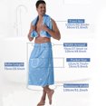 thumbnail image 3 of Colevkie Men's 2 Pcs Bath Wrap Set-Bath Skirt and Towel Soft Adjustable Beach Towel Quick Drying for Home Bathroom Sauna Travel Portable Absorbent Printed Simple Style Pattern, 3 of 7