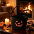 thumbnail image 2 of VORJELT Halloween Cotton Rope Woven Basket - Spooky Embroidered Candy Storage Bucket with Portable Handle for Trick-or-Treating, Snack & Toy Organizer, Multi-Purpose Holiday Decor D, 2 of 6