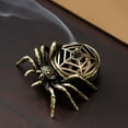 thumbnail image 2 of Vintage Bronze Spider Shaped Incense Burner with Web Lid, Decorative Aromatherapy Holder for Home Decor, Unique Gift Idea, 2 of 5