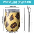 thumbnail image 5 of 12oz Stemless Wine Tumblers Yellow and Brown Of Leopard Print Vacuum Insulated Stainless Steel Travel Tumbler Cups Mug with Lid and Straw for Champaign,Cocktail,Beer with Cleaning Brush, 5 of 5