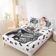 thumbnail image 3 of Homewish High Heels Perfume Queen Sheets,Classic Leopard Bowtie Print Queen Sheet Sets,Gray,4 Pieces,1 Flat Sheet, 1 Fitted Sheet and 2 Pillowcases, 3 of 6