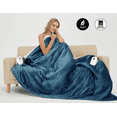 thumbnail image 5 of Electric Blanket King Size, Sherpa Flannel Heated Throw with Dual Control, 10 Heat Settings, Machine Washable 100"x90" Navy, 5 of 6