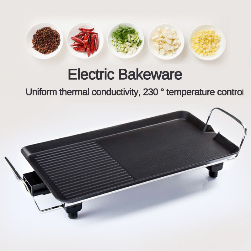 Multifuntional110V Electric Teppanyaki Grill Electric BBQ Grill Non-Stick Barbecue Plate Smokeless Barbecue Machine​ for Kitchen Indoor Outdoor Camping - image 2 of 9
