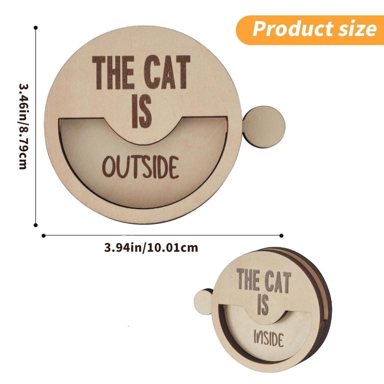 Yihuala Unique Cats is Inside or Outside Sign Reminder Wood Door Sign ...