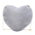 thumbnail image 2 of Color sólido amor corazón embrague mujeres hombro mensajero bolsas de felpa (gris) Tmvgtek Para estrenar, 2 of 7