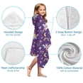 thumbnail image 7 of Purple Fairy Unicorn Pattern Hooded Bath Towel，50"x30" for Ages 3 To 12 Kids, Quick Dry Lightweight Soft Microfiber Hood Beach Towel Cover Up for Kids, 7 of 7